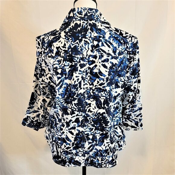 Coldwater Creek Crisp Blue/White Jacket - size 18 - Picture 3 of 4